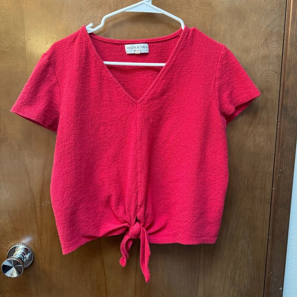 Madewell Texture & Thread V-Neck Tie-Front Top
